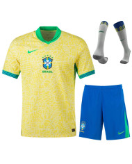 Brazil Home Whole Kit(Jersey+Shorts+Socks) 2024