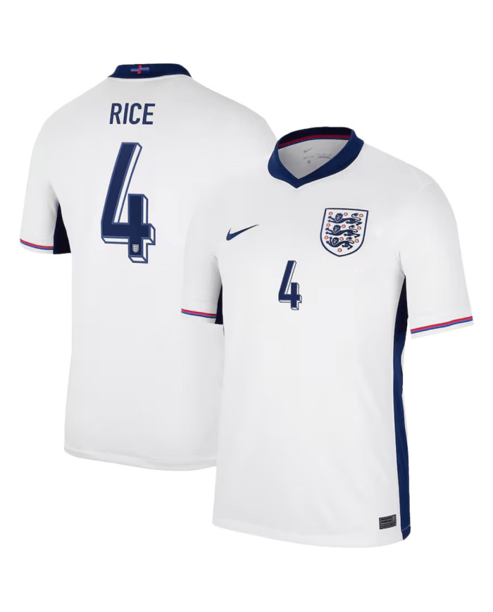 RICE 4 England Home Jersey Euro 2024