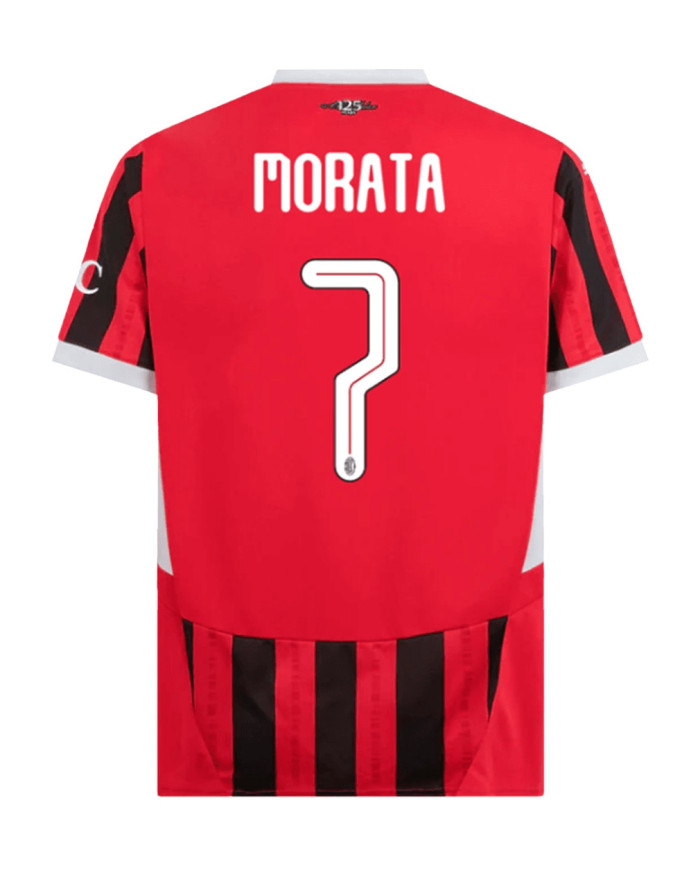 MORATA 7 AC Milan Home Jersey 2024/25 - UCL Font