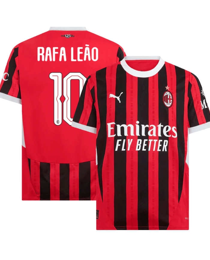 RAFA LEÃO 10 AC Milan Home Jersey 2024/25 - UCL Font