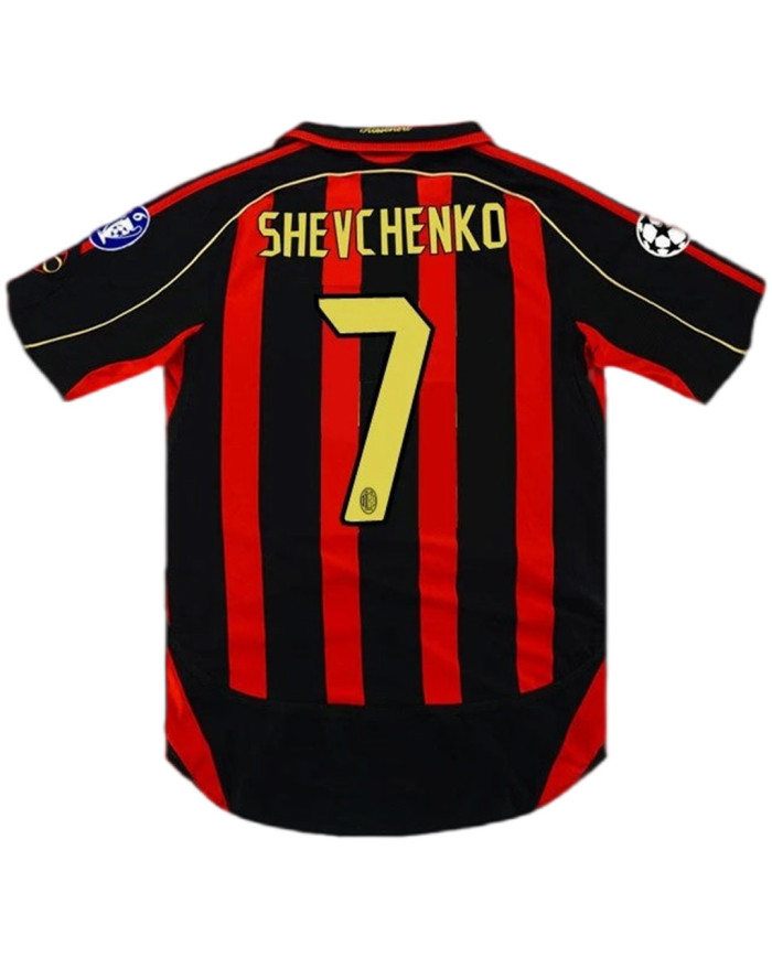 SHEVCHENKO 7 Retro AC Milan UCL Home Jersey 2006/07