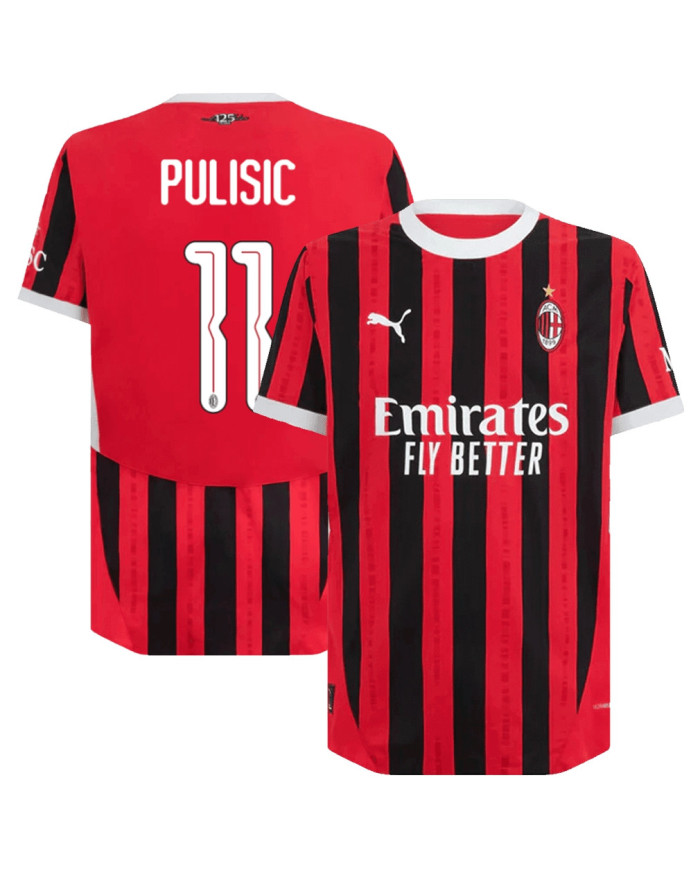 PULISIC 11 AC Milan Home Match Jersey 2024/25 - UCL Font