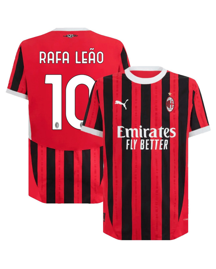 RAFA LEÃO 10 AC Milan Home Jersey Player Version 2024/25