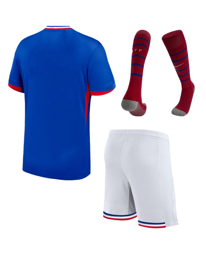 [Spuer Replica] France Home Whole Kit(Jersey+Shorts+Socks) Euro 2024