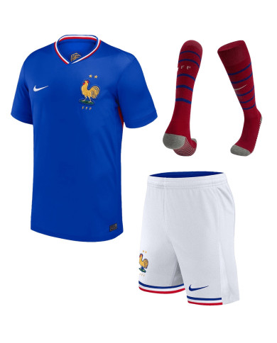 [Spuer Replica] France Home Whole Kit(Jersey+Shorts+Socks) Euro 2024