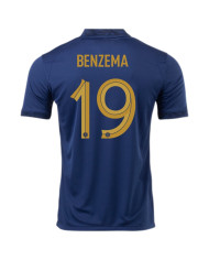 France BENZEMA 19 Jersey Home Replica World Cup 2022