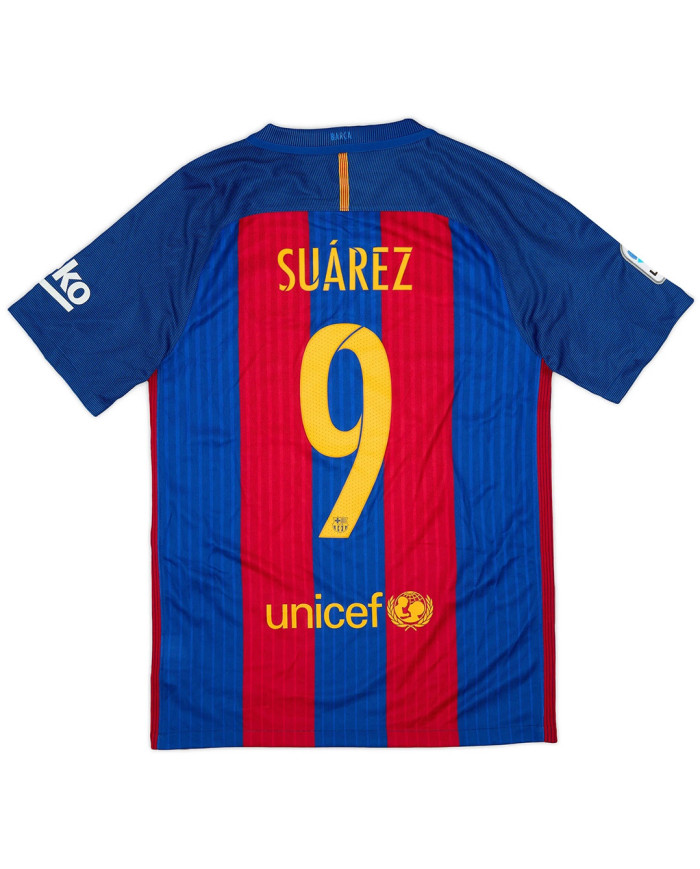 SUÁREZ 9 Barcelona Home Retro Jersey 2016/17