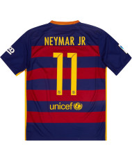 NEYMAR JR 11 Retro Barcelona Home Jersey 2015/16