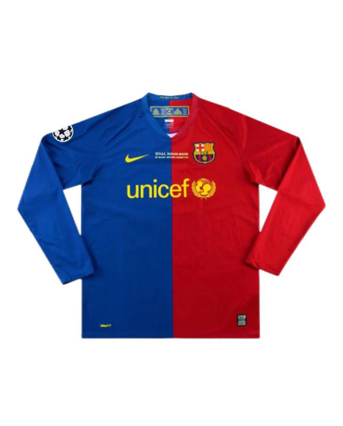 Barcelona Messi 10 UCL Final Retro Long Sleeve Home 2008/09
