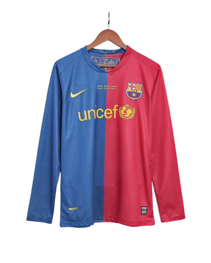 Barcelona UCL Final Retro Home Long Sleeve Jersey 2008/09
