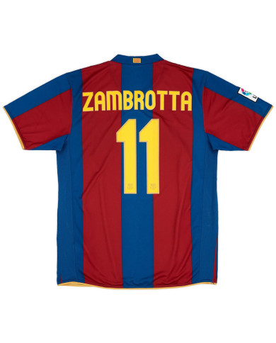 Zambrotta 11 Barcelona Retro Home Jersey 50-Years Anniversary 2007/08 Zambrotta 11 Barcelona Retro Home Jersey 50-Years Anniversary 2007/08