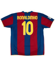 Ronaldinho 10 Barcelona Retro Home Jersey 50-Years Anniversary 2007/08