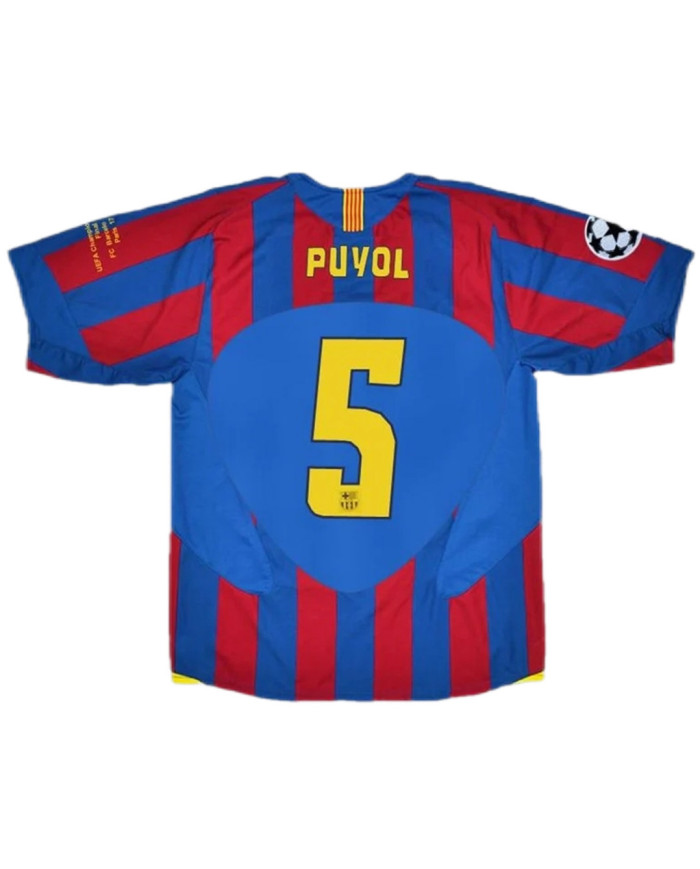 Puyol 5 Retro Barcelona UCL Final Home Jersey 2005/06