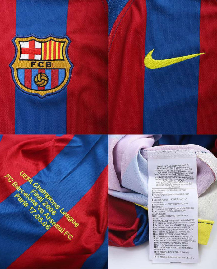 Puyol 5 Retro Barcelona UCL Final Home Jersey 2005/06