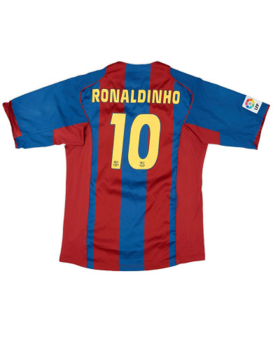 Ronaldinho 10 Barcelona Retro Jersey Home 2004/05