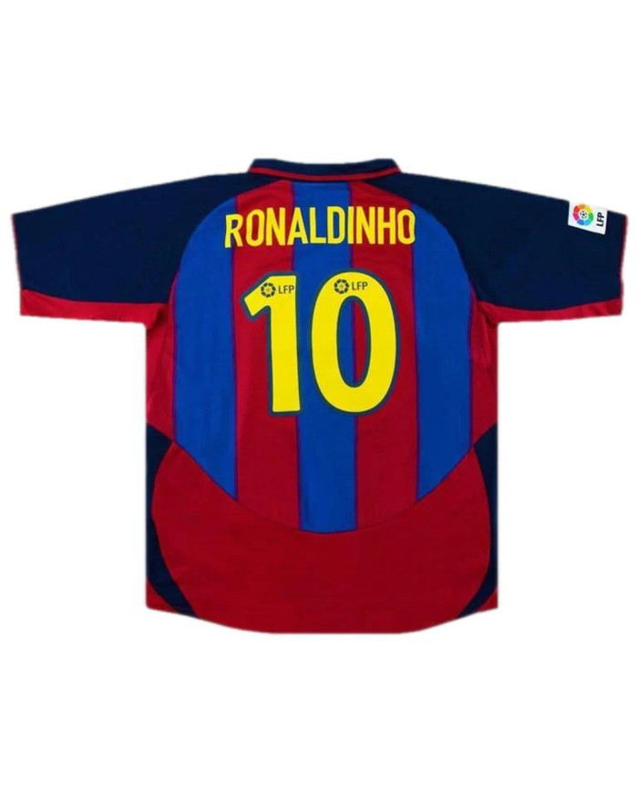 Ronaldinho 10 Retro Barcelona Home Jersey 2003/04