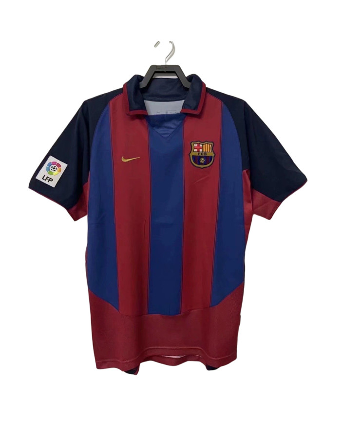 Ronaldinho 10 Retro Barcelona Home Jersey 2003/04
