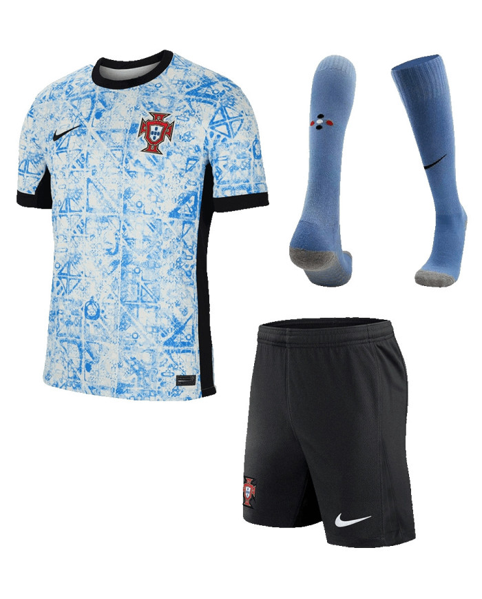 Portugal Away Whole Kit(Jersey+Shorts+Socks) Euro 2024