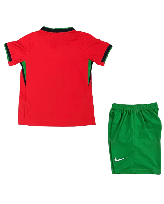 Kids Portugal Home Whole Kit Jersey+Shorts+Socks Euro 2024