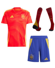 Spain Home Full Kit(Jersey+Shorts+Socks) Euro 2024