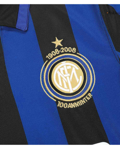 Retro Inter Milan 100th Anniversary Home Jersey 2007/08 Retro Inter Milan 100th Anniversary Home Jersey 2007/08