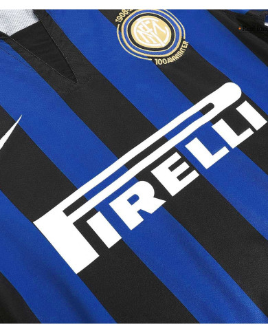Retro Inter Milan 100th Anniversary Home Jersey 2007/08 Retro Inter Milan 100th Anniversary Home Jersey 2007/08