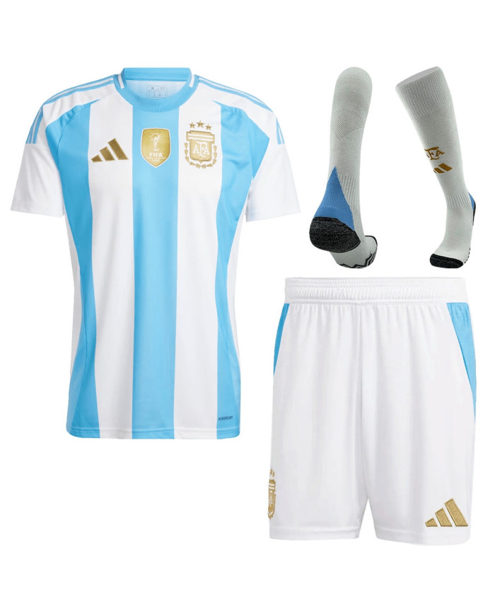 Argentina Home Whole Kit(Jersey+Shorts+Socks) Copa America 2024