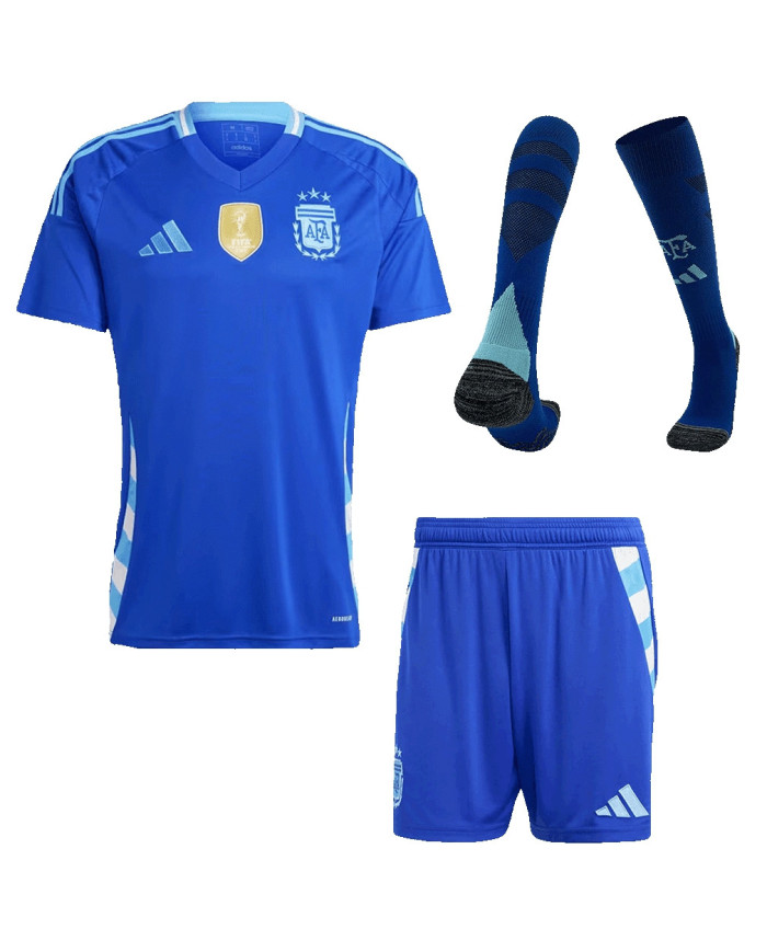 Argentina Away Full Kit(Jersey+Shorts+Socks) Copa America 2024