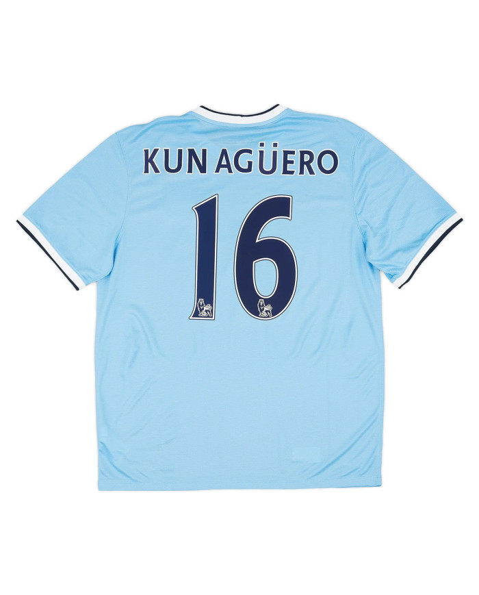 KUN AGÜERO 16 Retro Manchester City Home Jersey 2013/14