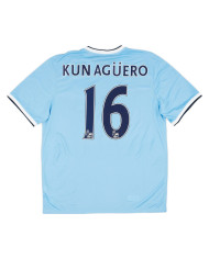 KUN AGÜERO 16 Retro Manchester City Home Jersey 2013/14