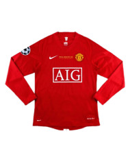 Retro Manchester United UCL Final Home Long Sleeve Jersey 2007/08