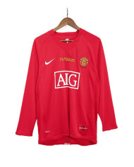 Retro Manchester United UCL Final Home Long Sleeve Jersey 2007/08