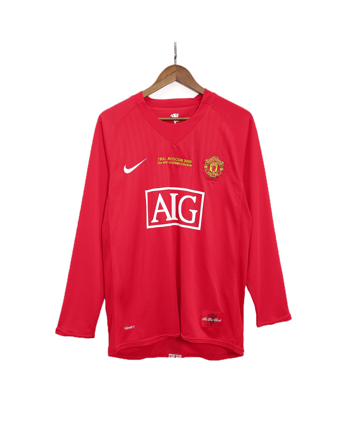 Retro Manchester United UCL Final Home Long Sleeve Jersey 2007/08