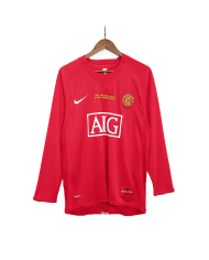 Retro Manchester United UCL Final Home Long Sleeve Jersey 2007/08