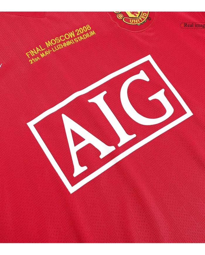 Retro Manchester United UCL Final Home Long Sleeve Jersey 2007/08