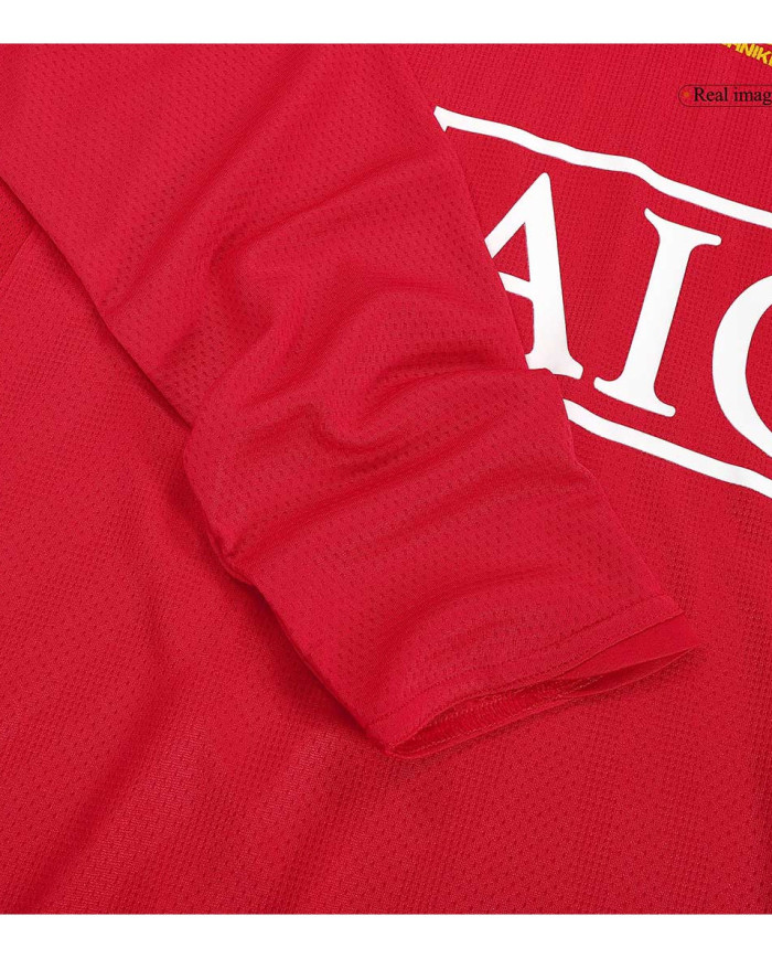 Retro Manchester United UCL Final Home Long Sleeve Jersey 2007/08