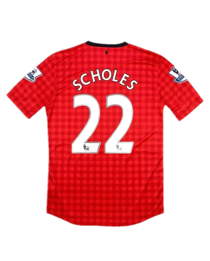 SCHOLES 22 Retro Manchester United Home Jersey 2012/13