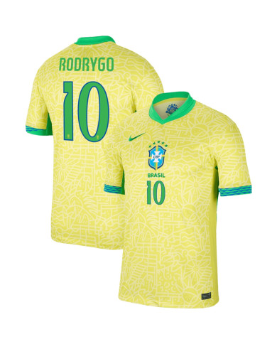 RODRYGO 10 Brazil Home Jersey Copa America 2024 RODRYGO 10 Brazil Home Jersey Copa America 2024
