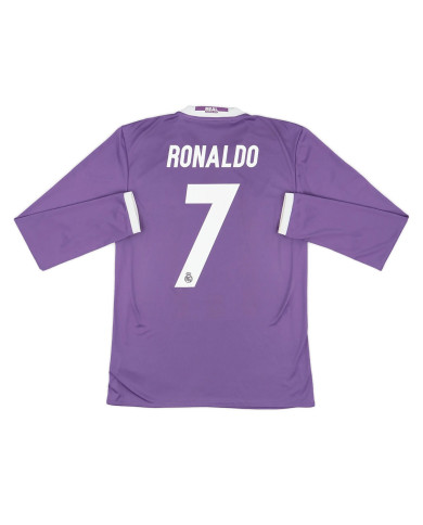 Ronaldo 7 Retro Real Madrid Long Sleeve Away Jersey 2016/17 Ronaldo 7 Retro Real Madrid Long Sleeve Away Jersey 2016/17