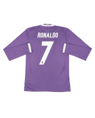 Ronaldo 7 Retro Real Madrid Long Sleeve Away Jersey 2016/17