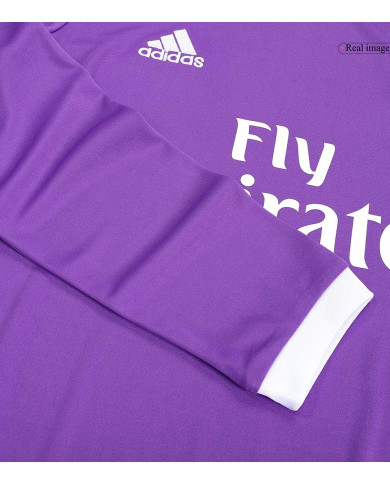 Ronaldo 7 Retro Real Madrid Long Sleeve Away Jersey 2016/17 Ronaldo 7 Retro Real Madrid Long Sleeve Away Jersey 2016/17
