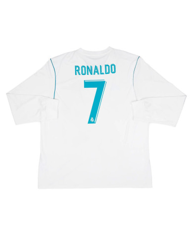 RONALDO 7 Retro Real Madrid Home Long Sleeve Jersey 2017/18 RONALDO 7 Retro Real Madrid Home Long Sleeve Jersey 2017/18