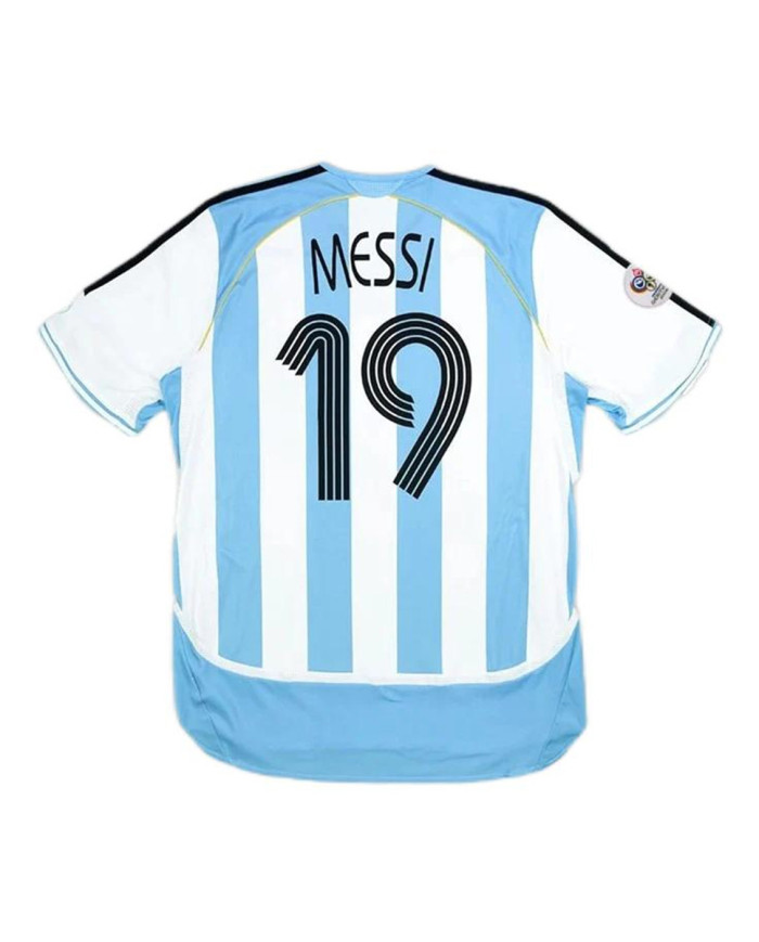 Messi 19 Retro Argentina Home Jersey World Cup 2006