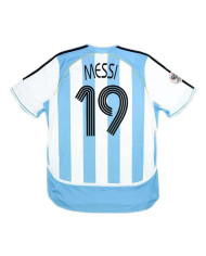 Messi 19 Retro Argentina Home Jersey World Cup 2006