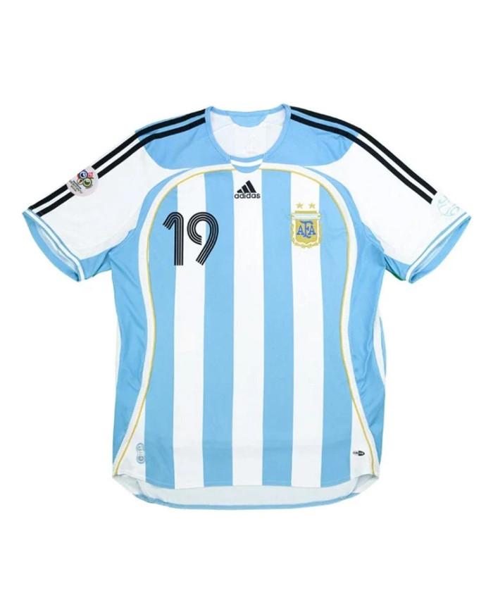 Messi 19 Retro Argentina Home Jersey World Cup 2006