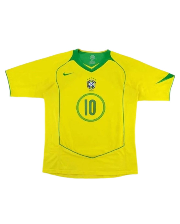 Ronaldinho 10 Retro Brazil Home Jersey 2004