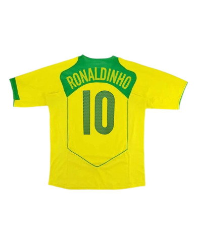 Ronaldinho 10 Retro Brazil Home Jersey 2004 Ronaldinho 10 Retro Brazil Home Jersey 2004