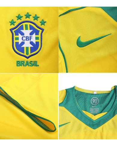Ronaldinho 10 Retro Brazil Home Jersey 2004 Ronaldinho 10 Retro Brazil Home Jersey 2004