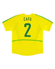 Brazil CAFU 2 Retro Jersey Home World Cup 2002