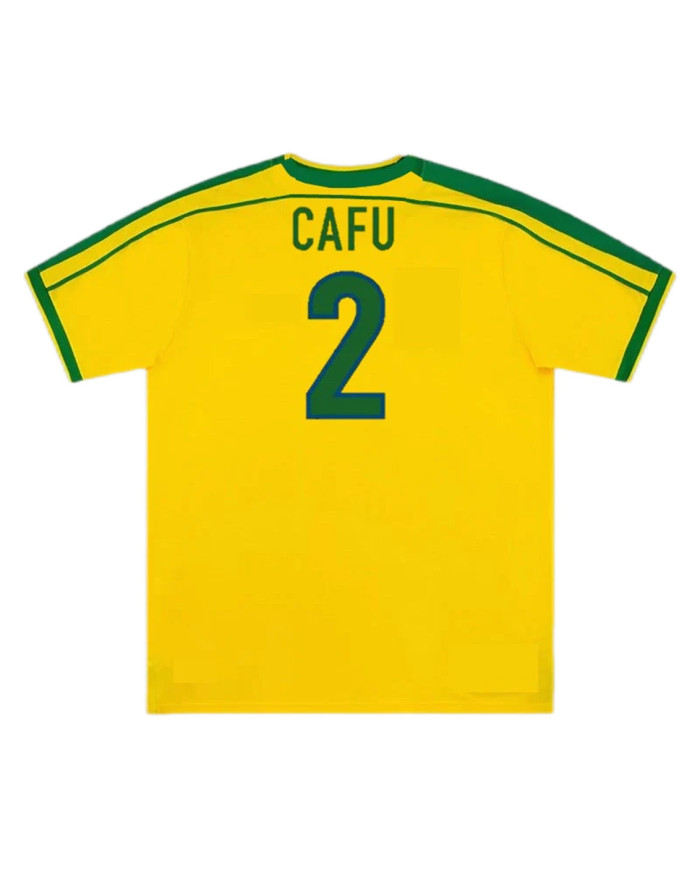 Brazil CAFU 2 Retro Jersey Home World Cup 1998